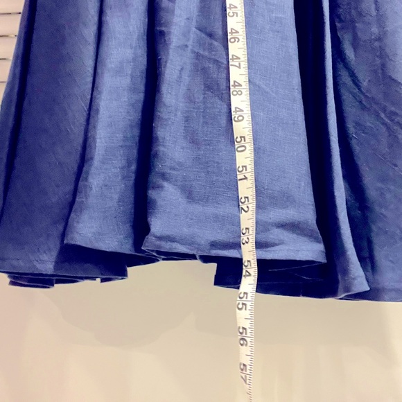 NWOT Armstreet German Rose Corset Dress in blue linen - Picture 8 of 10